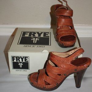 Frye leather brown heels